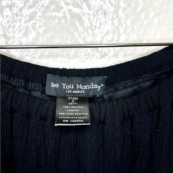 Black Off Shoulder Dress With Colorful Tassles - Picture 5 of 6